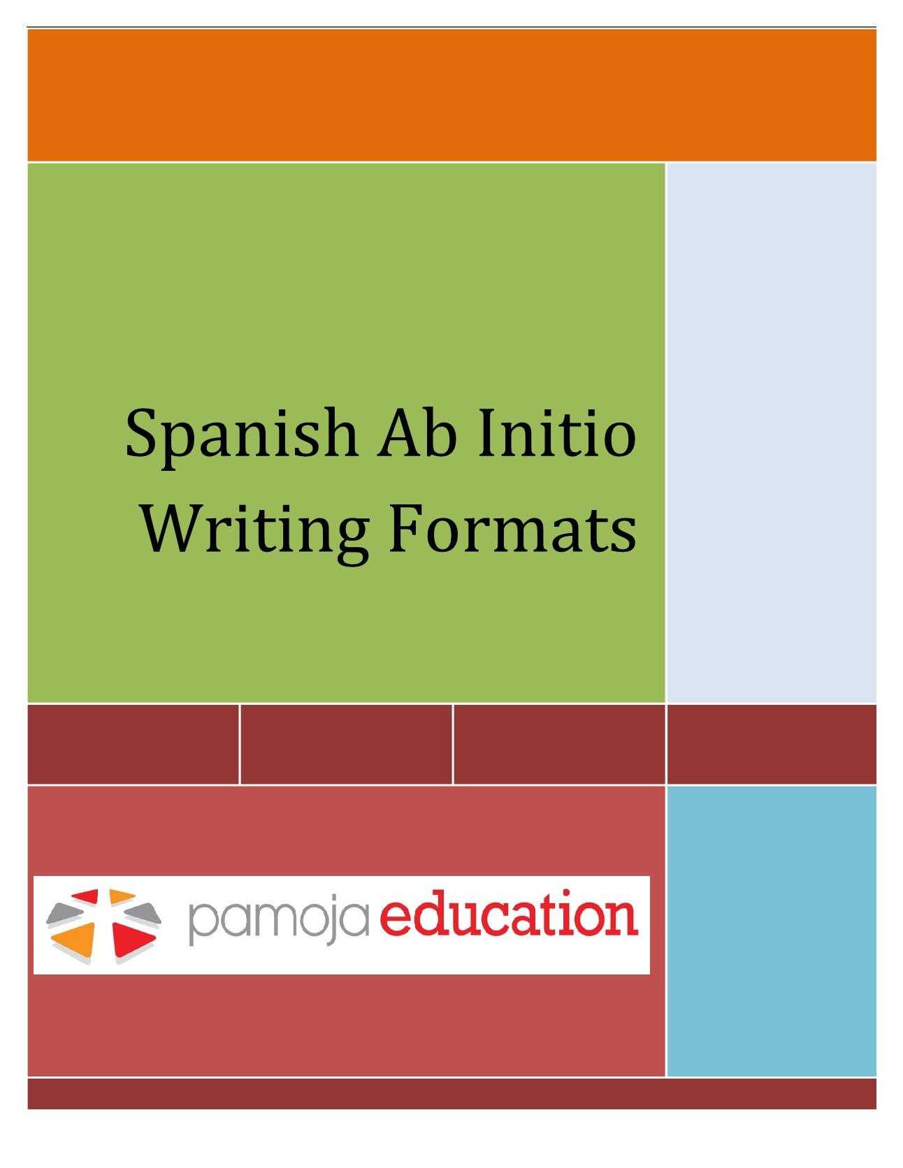 Ab Initio Writing Formats Pages 1 – 40 – Text Version In Book Report Template In Spanish