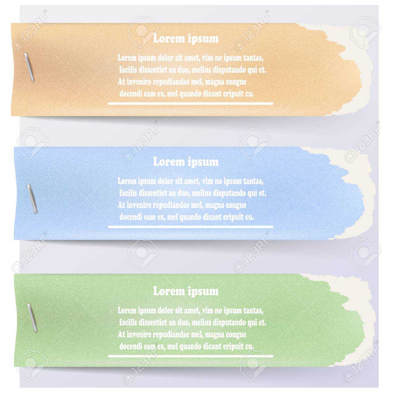 Abstract Color Paper Banners For Infographic Staples. Vector.. Intended For Staples Banner Template
