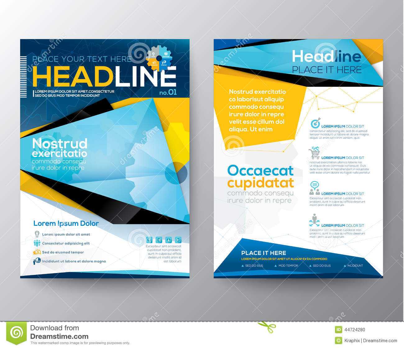 Abstract Triangle Design Vector Template Layout For Magazine In Magazine Ad Template Word