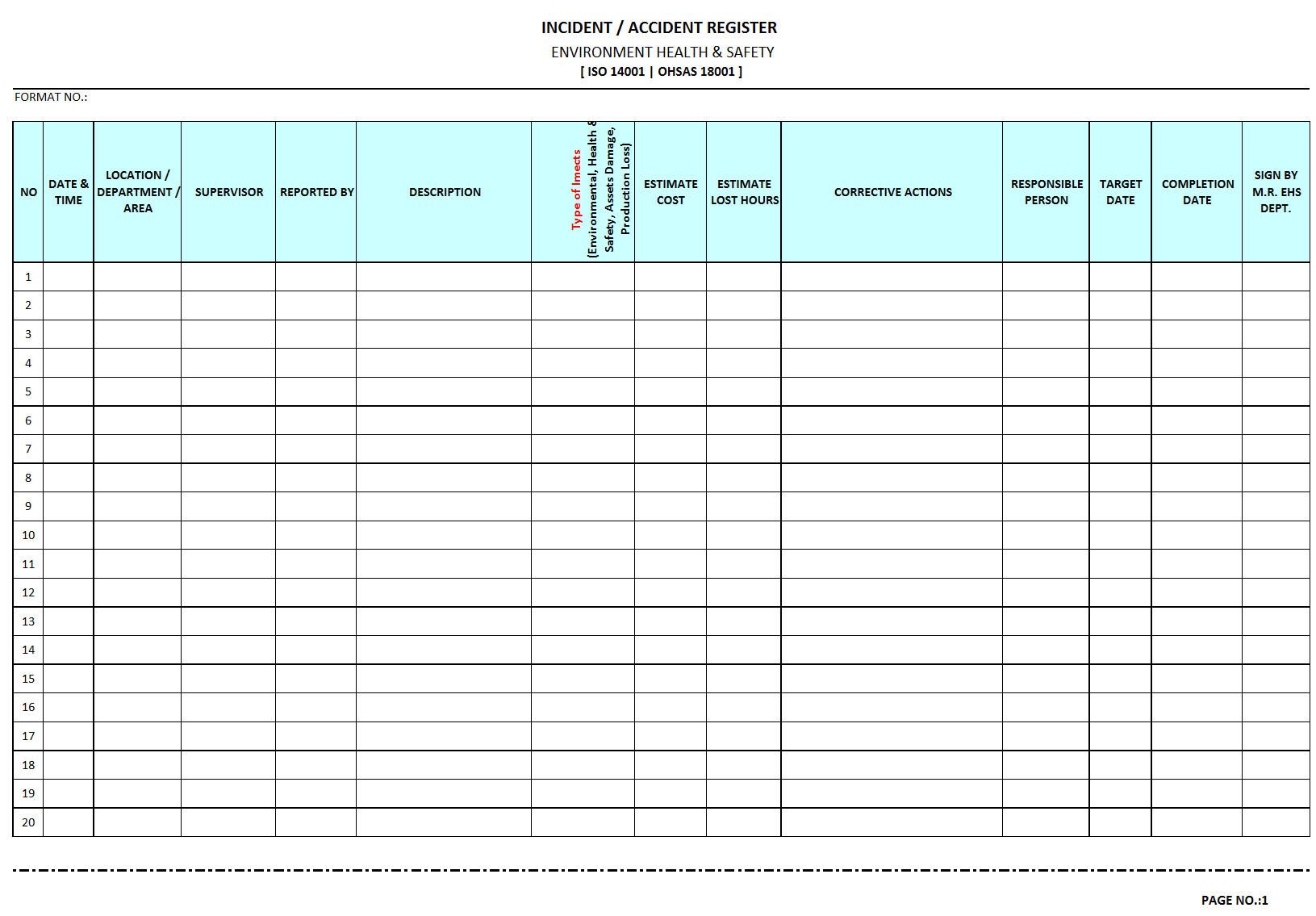 Accident Log Book Template. Template 3 Incident Accident Intended For Incident Report Log Template