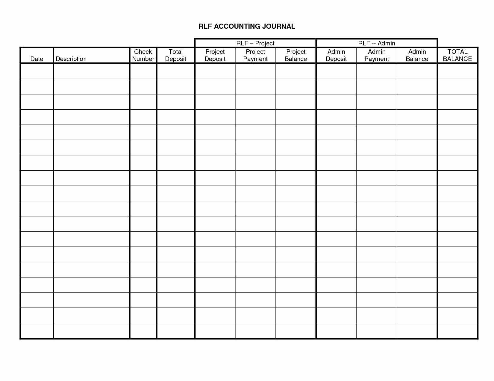 Accounting Ledger Worksheet | Printable Worksheets And Pertaining To Blank Ledger Template