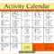 Activity Calendar Template – Printable Week Calendar with Blank Activity Calendar Template