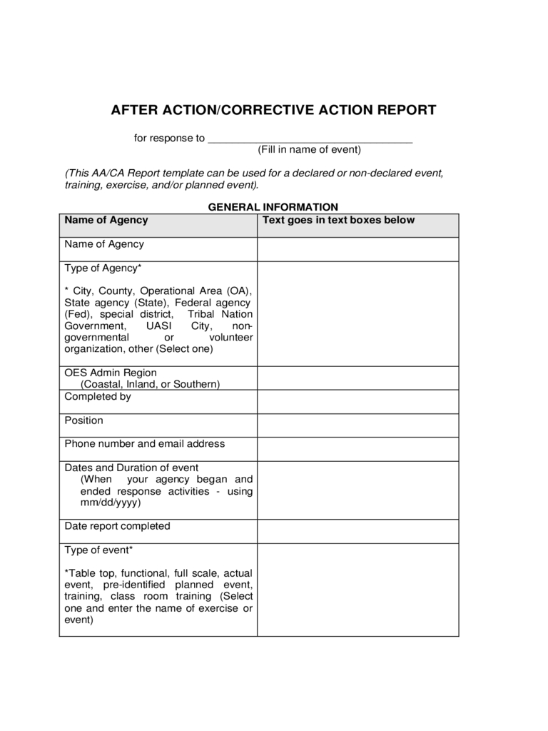 After Action Report Template – 6 Free Templates In Pdf, Word Within After Training Report Template
