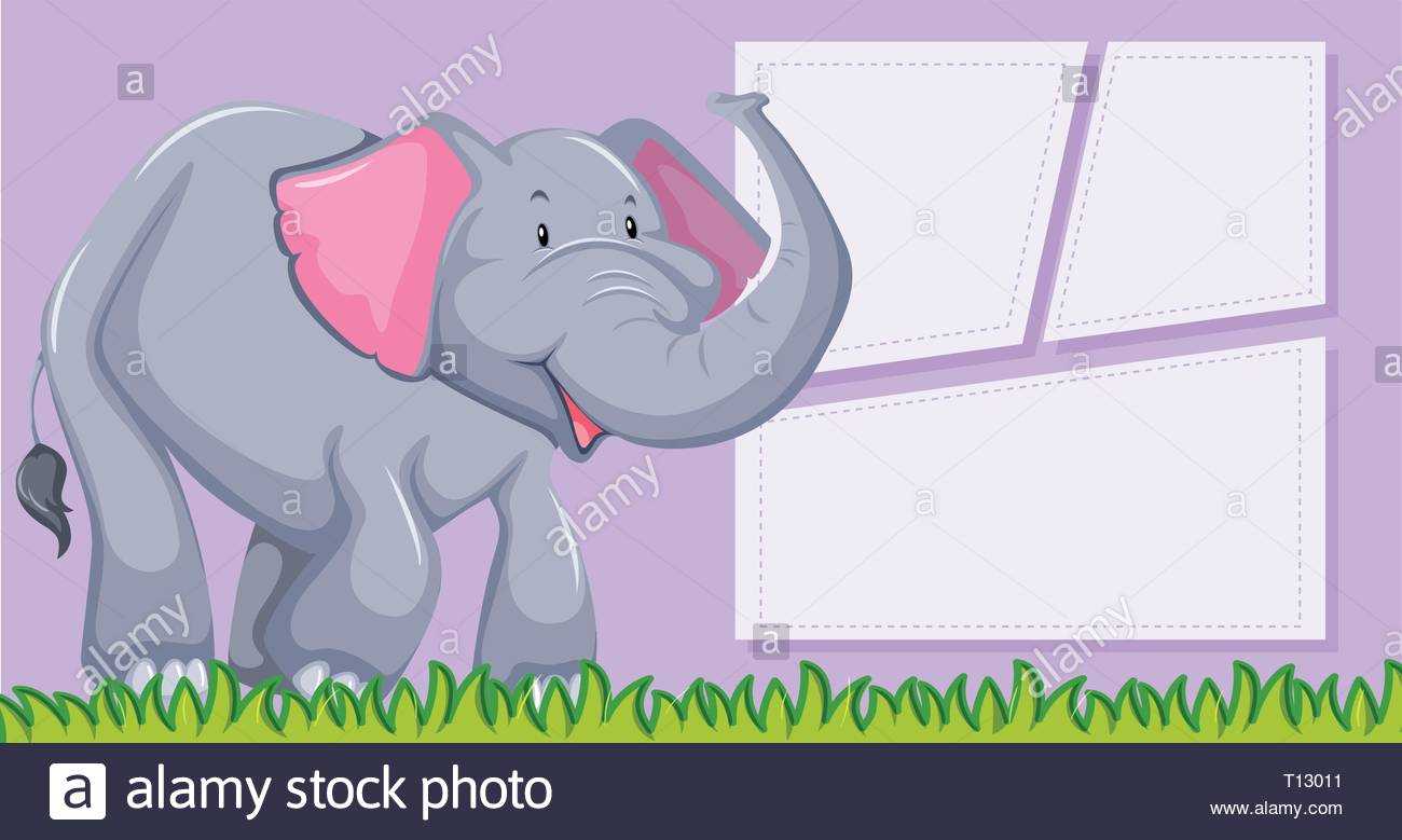 An Elephant On Blank Template Illustration Stock Vector Art Throughout Blank Elephant Template