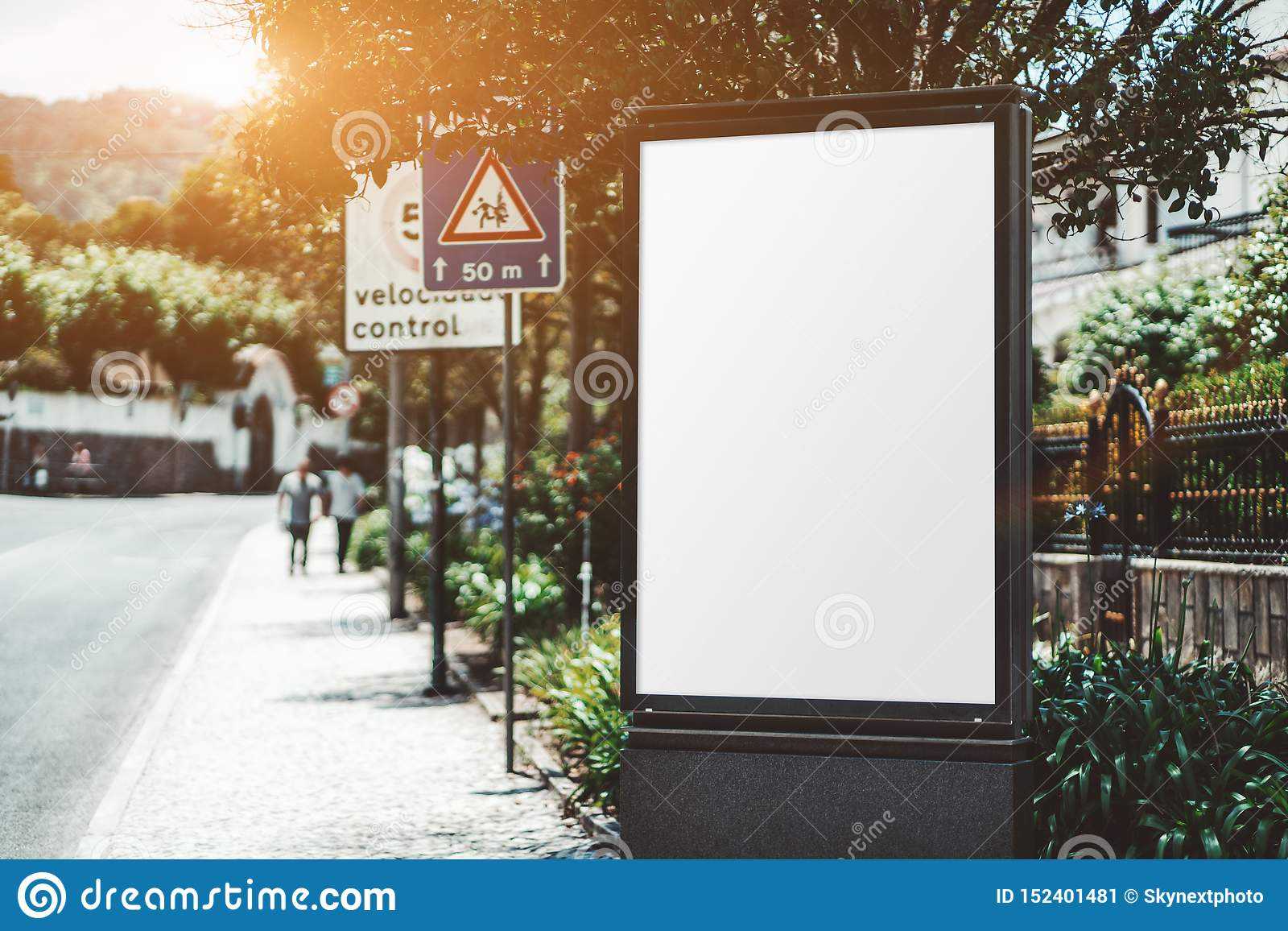 An Empty Outdoor Poster Mockup Stock Image – Image Of In Street Banner Template