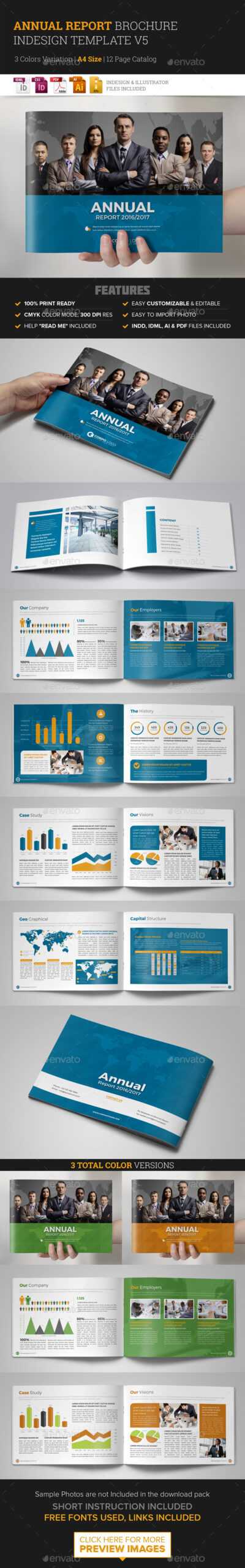 Annual Report Template Indesign Graphics, Designs & Templates Inside Free Indesign Report Templates