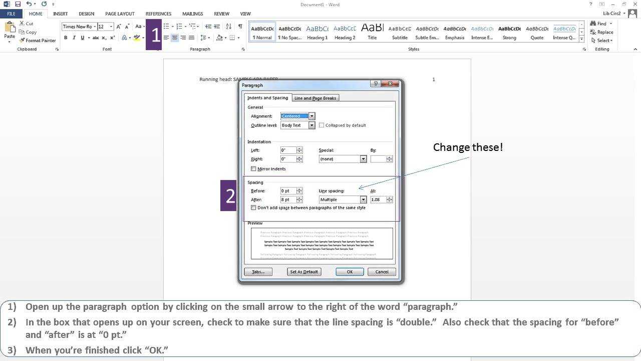Apa Paper Microsoft Word 2013 Regarding Apa Format Template Word 2013