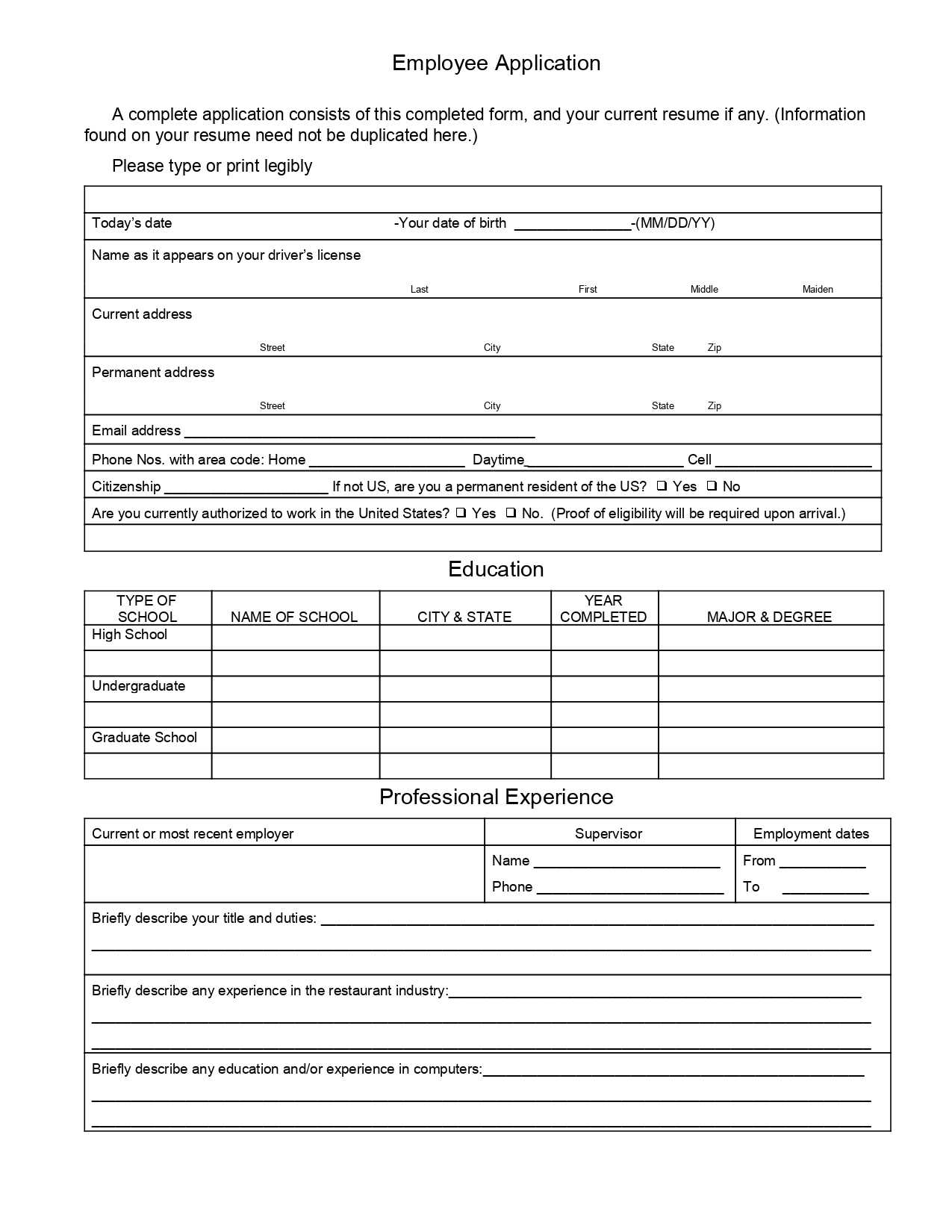 Application Category – Google Docs Templates Inside Employment Application Template Microsoft Word