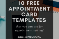 Appointment Card Template: 10 Free Resources For Small inside Appointment Card Template Word