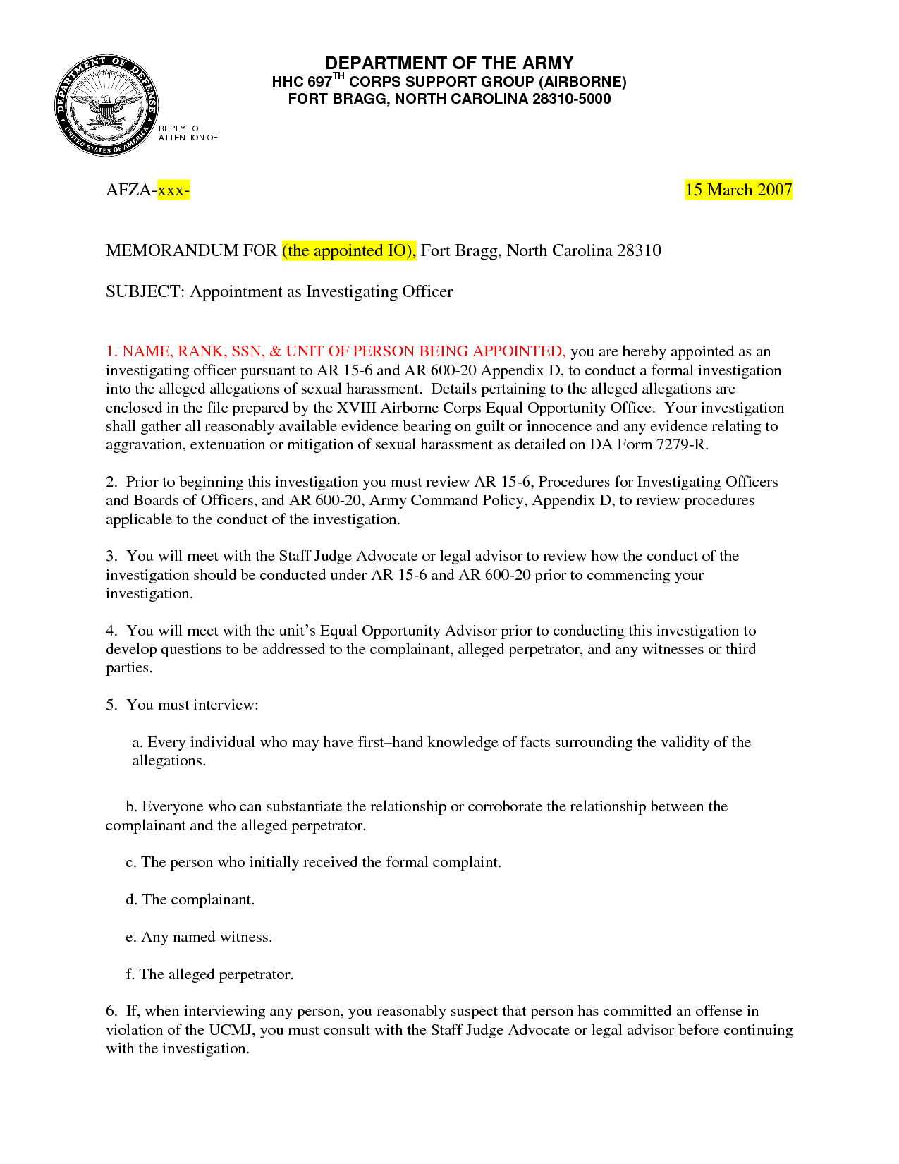 Army Memo Example Template | Free Cover Letter Templates Intended For Army Memorandum Template Word