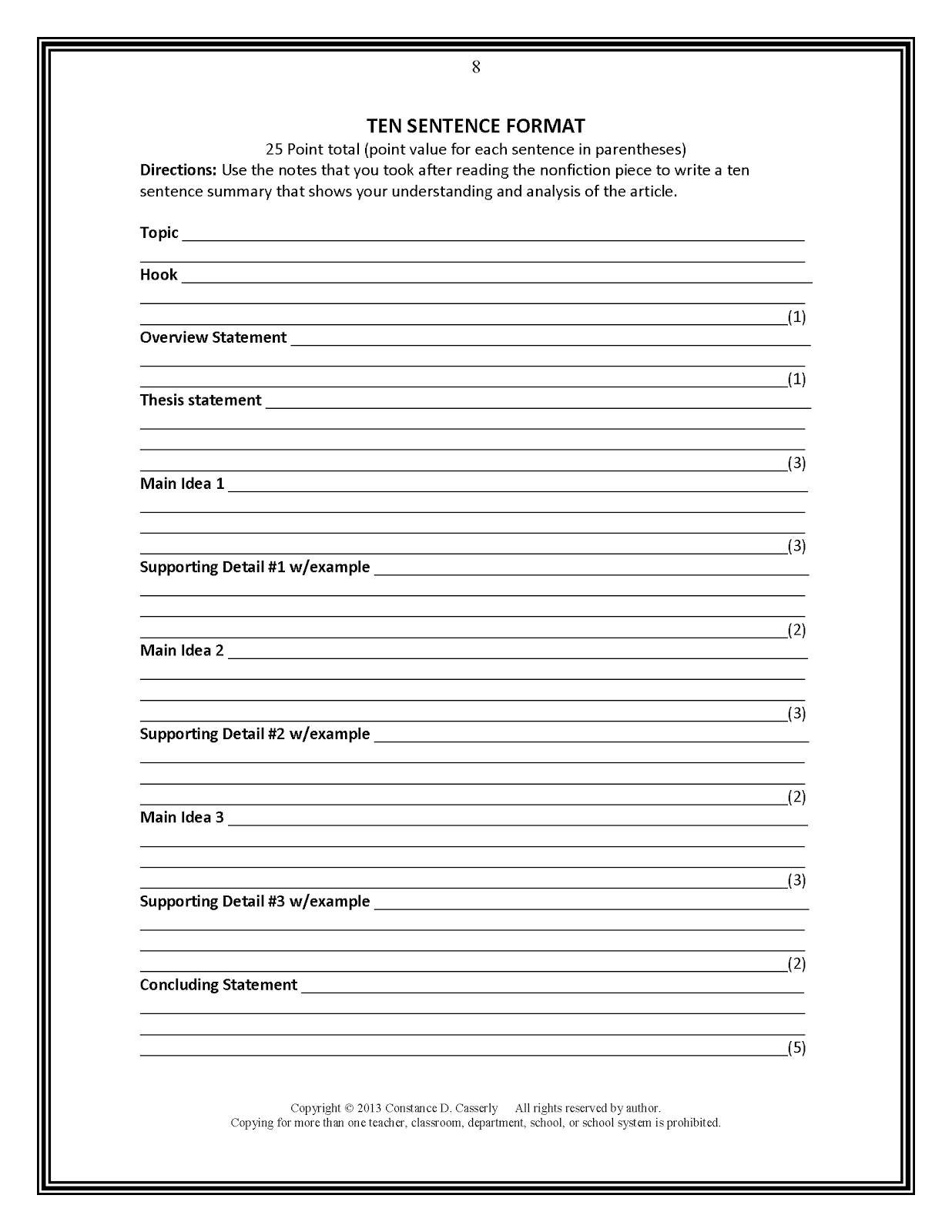 Article Writing For Students With Middle School Book Report Template