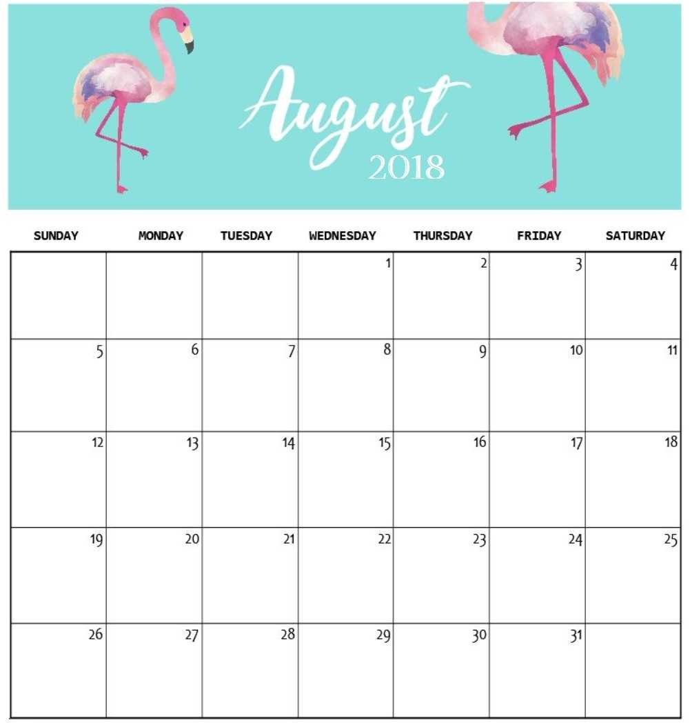 August 2018 Blank Calendar For Kids | Printable 2019 Throughout Blank Calendar Template For Kids