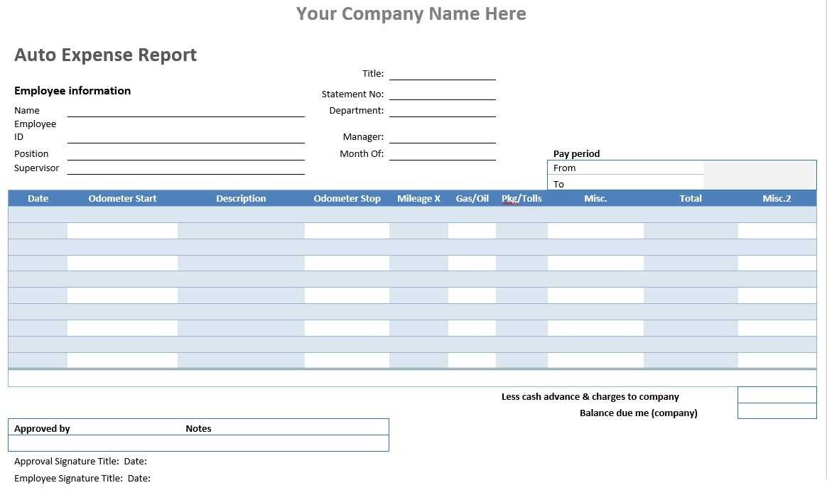 Auto Expense Report – Word Template – Word Templates For Throughout Microsoft Word Expense Report Template