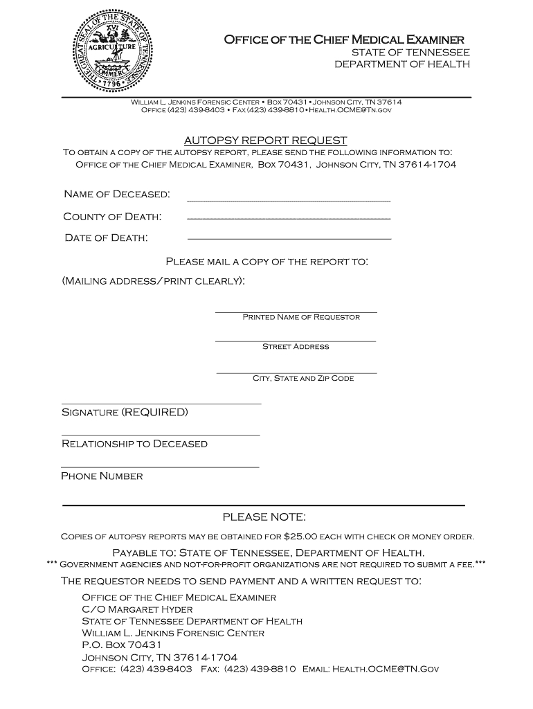 Autopsy Report Tn – Fill Out And Sign Printable Pdf Template | Signnow With Blank Autopsy Report Template