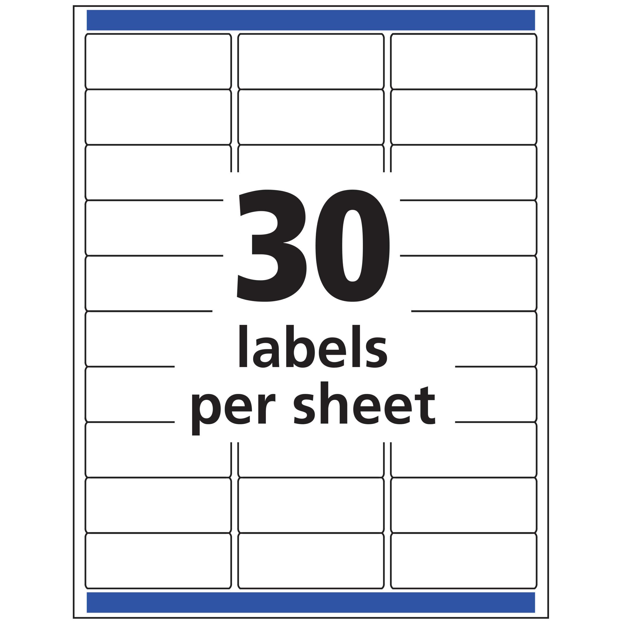 Avery Address Labels, Sure Feed, 1" X 2 5/8", 300 Clear Labels (18660) Within 8 Labels Per Sheet Template Word