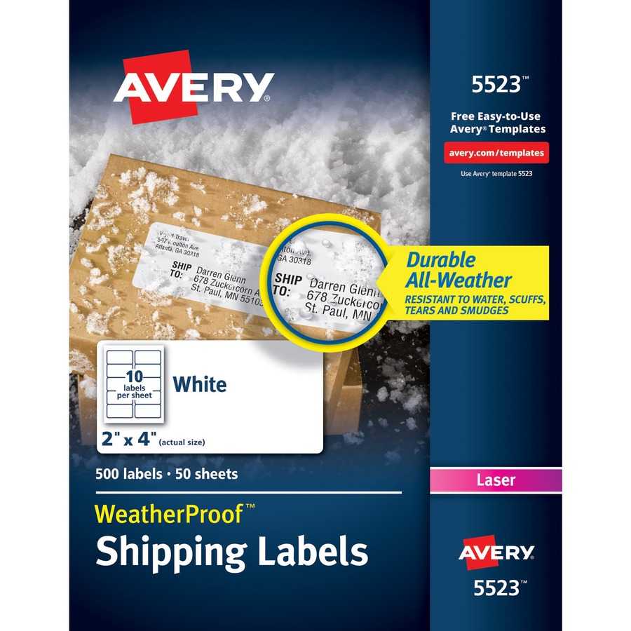 Avery® Weatherproof Mailing Labels With Trueblock Technology With Regard To Fedex Label Template Word