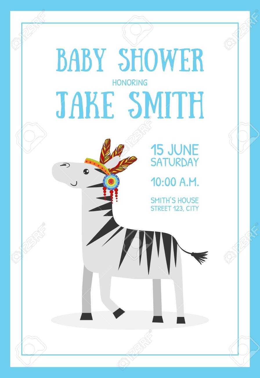 Baby Shower Banner Template With Place For Text And Cute Wild.. With Regard To Baby Shower Banner Template