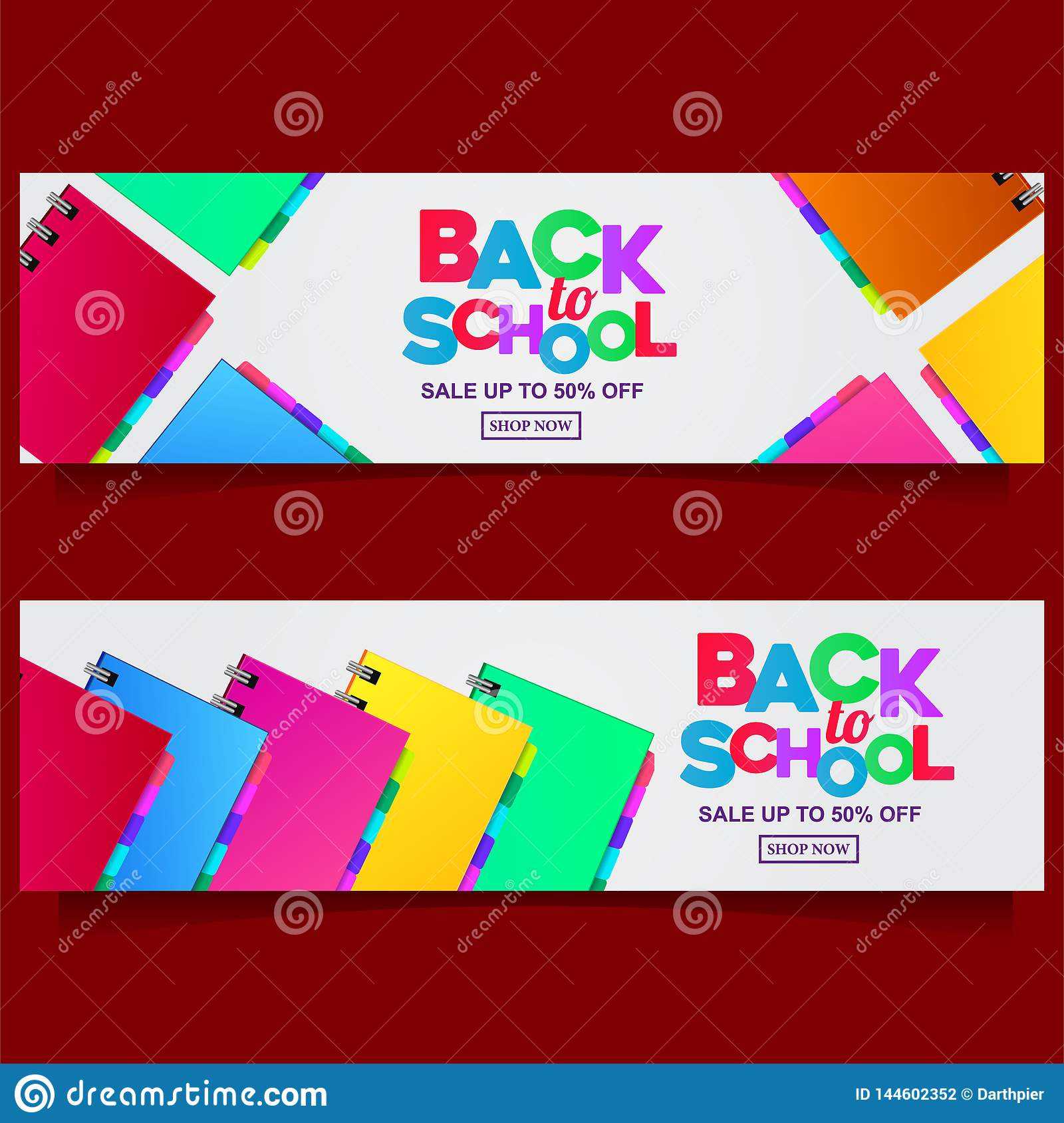 Back To School Colorful Text Banner Template With Stationary Throughout Classroom Banner Template