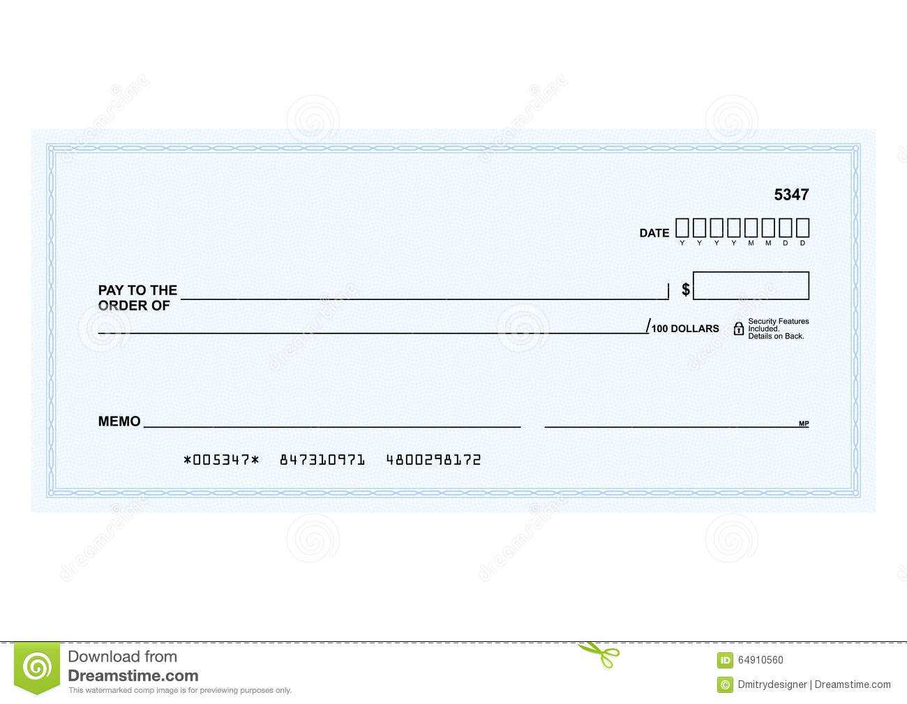 Bank Check Stock Vector. Illustration Of Cheque, Blank Pertaining To Blank Cheque Template Uk