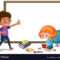 Banner Template With Boy And Girl In Classroom Inside Classroom Banner Template