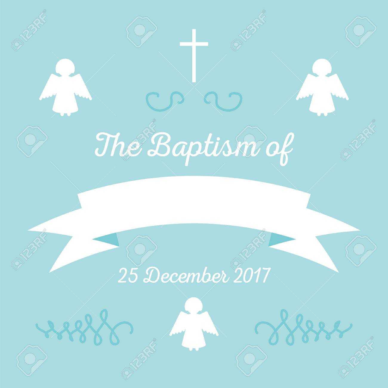 Baptism Invitation Card Template. Stock Vector Illustration For.. With Christening Banner Template Free