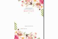 Baptism Invitation Template Free Printable Baptism Floral inside Blank Christening Invitation Templates