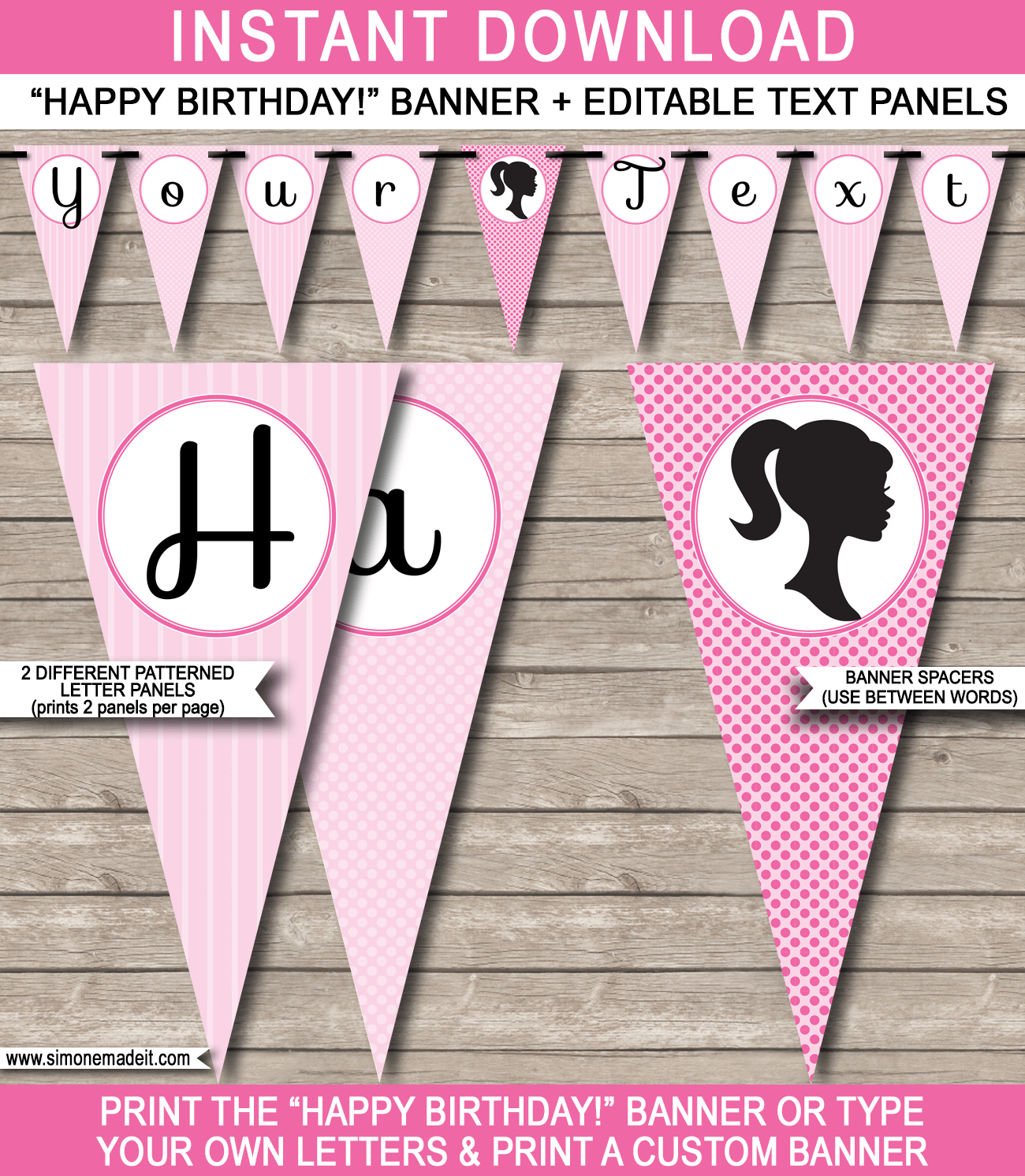 Barbie Party Banner Template Inside Free Happy Birthday Banner Templates Download