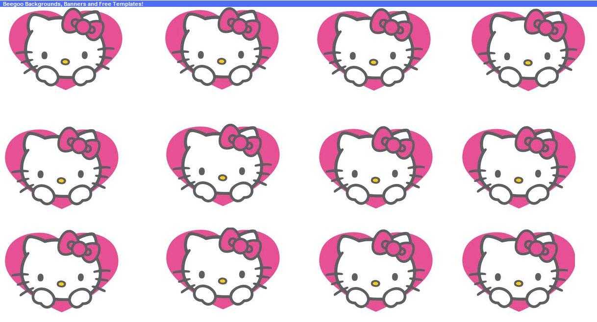 Beegoo Designs: "hello Kitty Hearts" Background & "hello With Hello Kitty Banner Template
