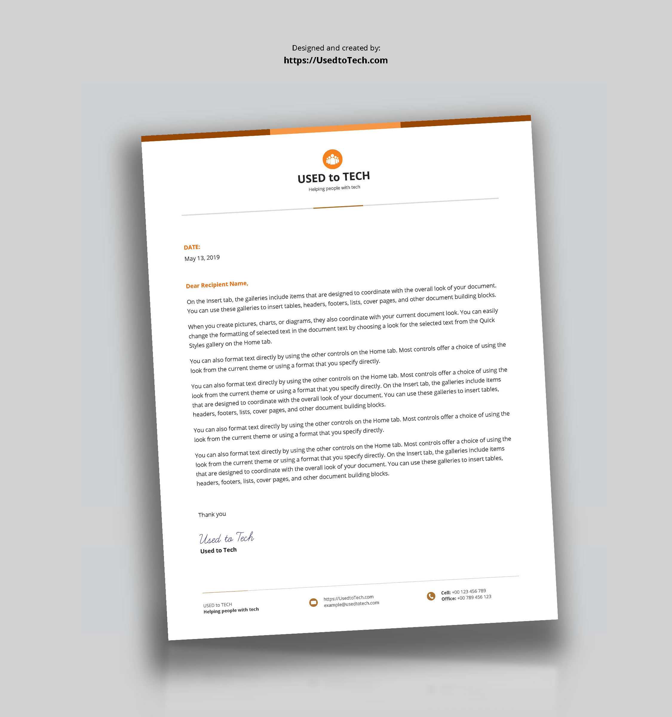 Best Letterhead Design In Microsoft Word – Used To Tech With Regard To Word Stationery Template Free