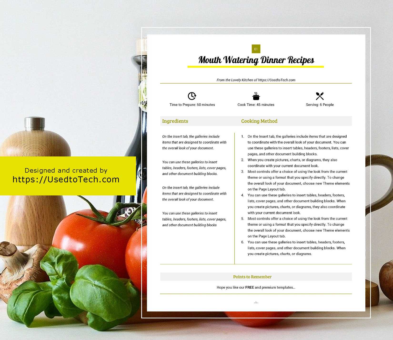 Best Looking Full Page Recipe Card In Microsoft Word – Used In Full Page Recipe Template For Word