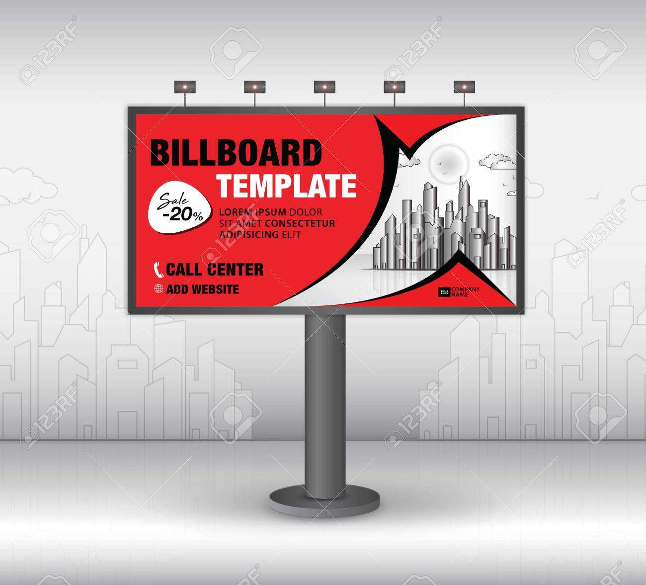 Billboard Design Vector, Banner Template, Advertisement, Realistic.. With Outdoor Banner Design Templates