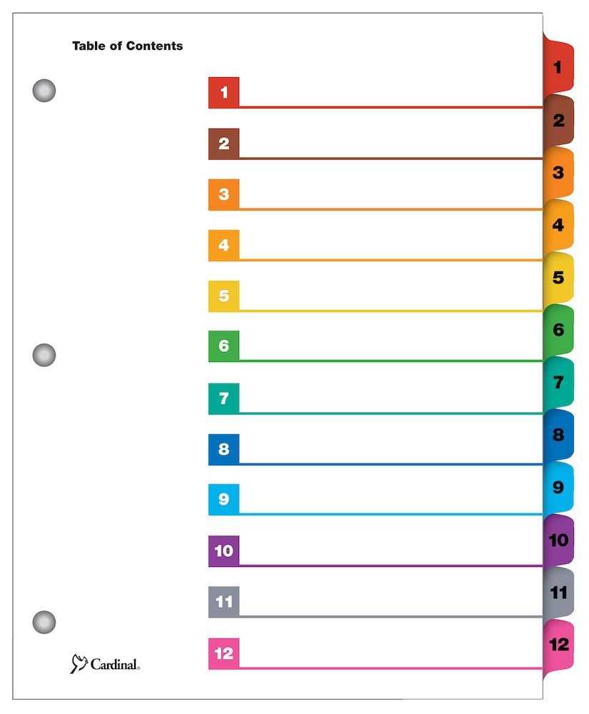 Binder Divider Tabs Template - Karati.ald2014 With 8 Tab Divider Template Word