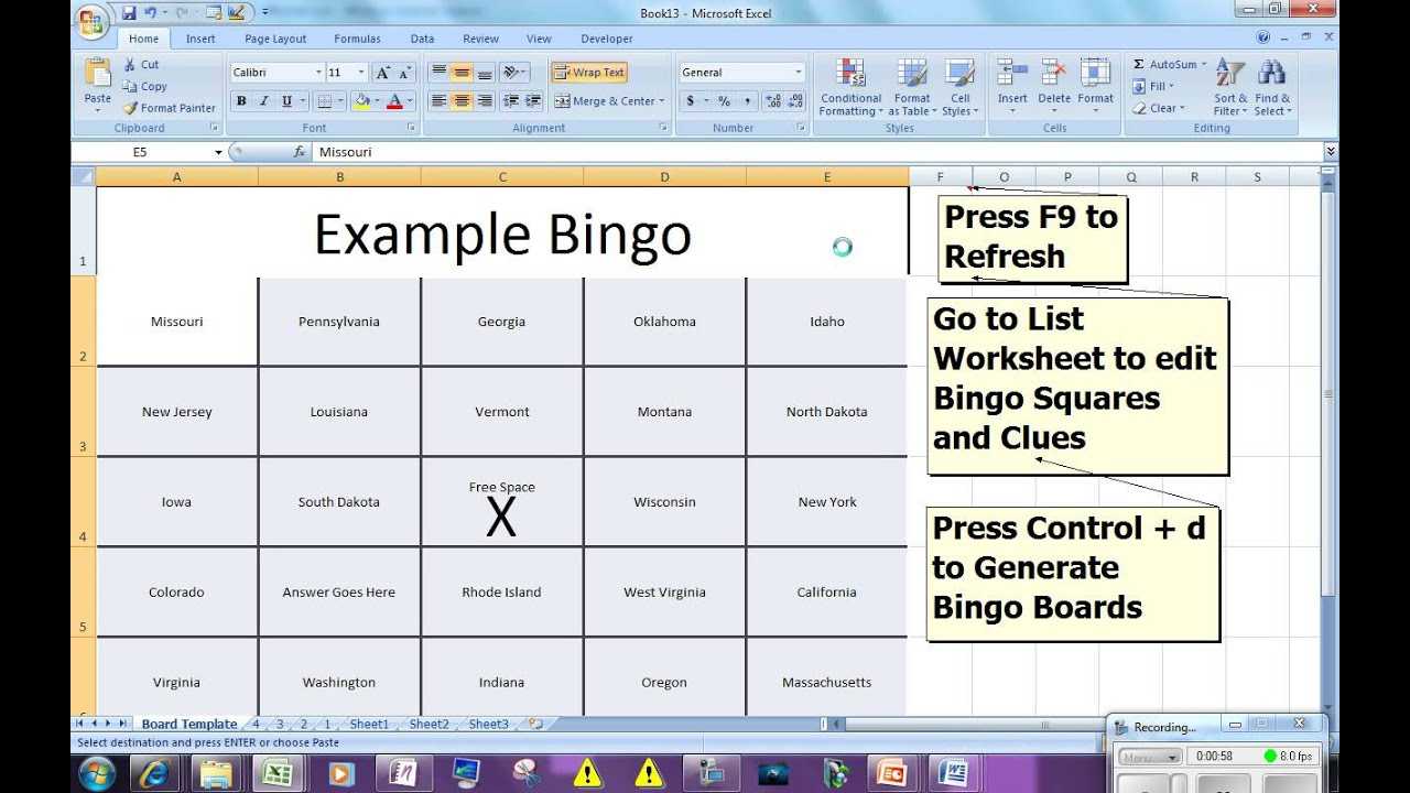 Bingo Card Generator – Microsoft Excel Free Download Pertaining To Blank Bingo Card Template Microsoft Word