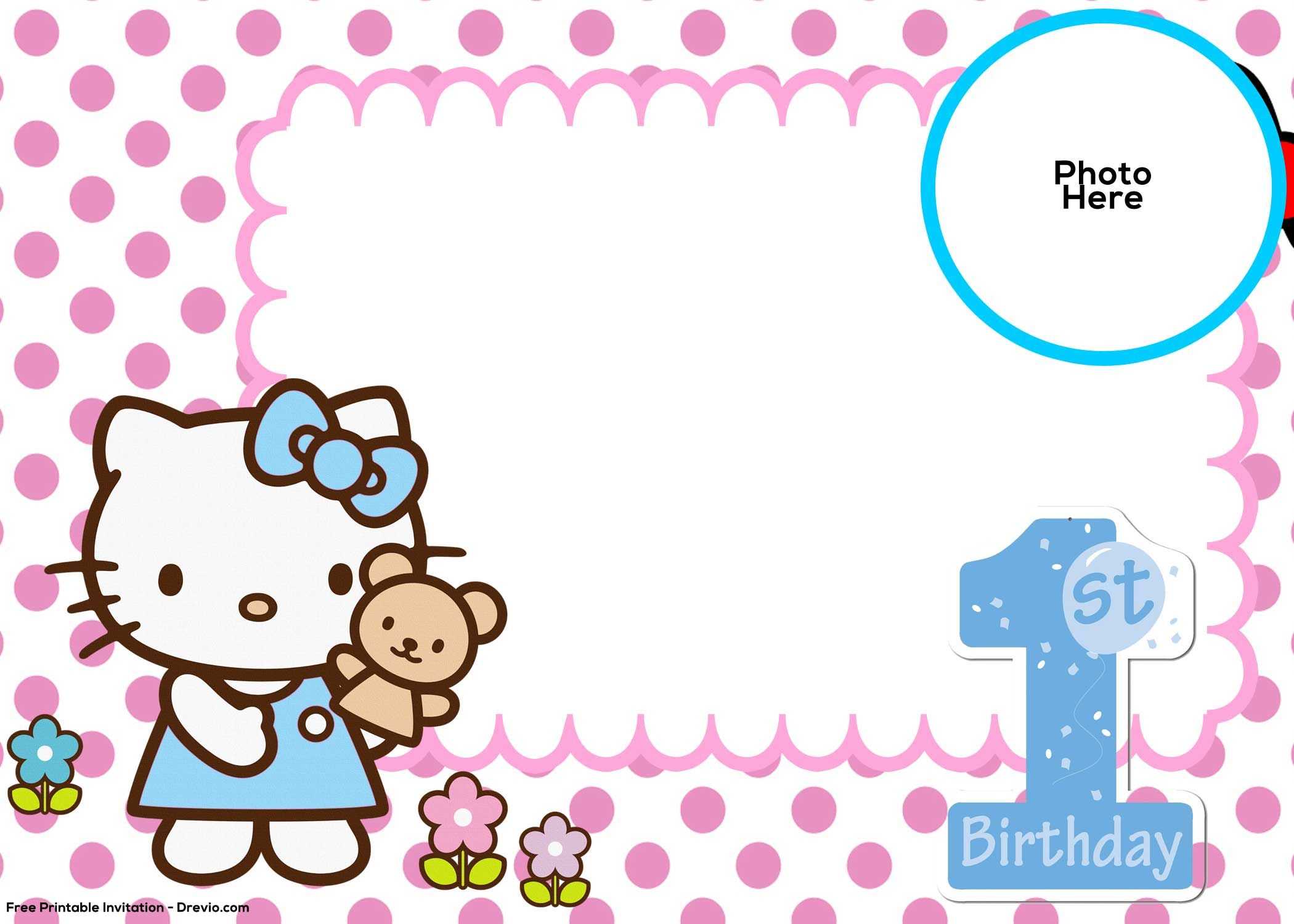 Birthday 1St Hello Kitty Clipart Intended For Hello Kitty Banner Template