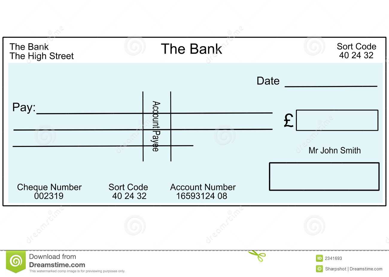 Blank British Cheque Stock Illustration. Illustration Of Within Fun Blank Cheque Template