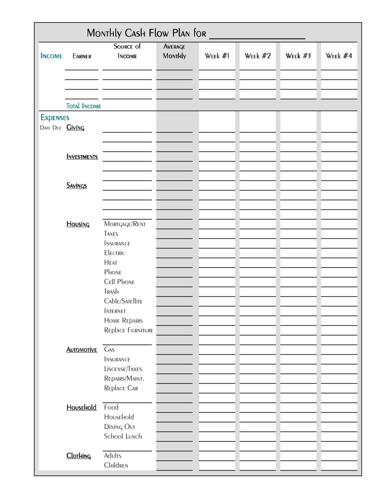 Blank Budget Worksheet Printable – Prnt Intended For Blank Food Web Template