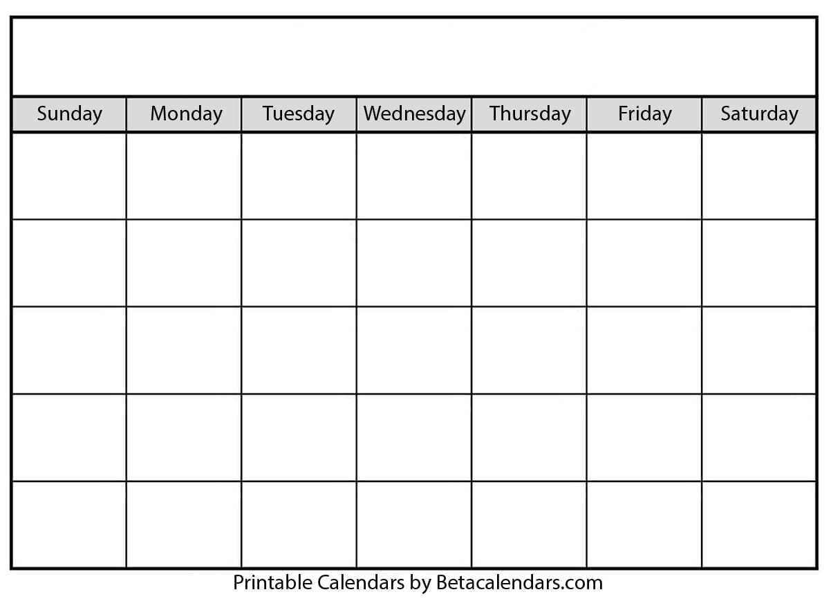 Blank Calendar – Beta Calendars For Blank Calander Template