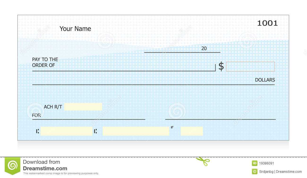 Blank Check Stock Vector. Illustration Of Blank, Transaction Intended For Large Blank Cheque Template