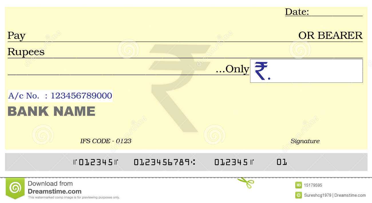 Blank Cheque Stock Illustration. Illustration Of Credit Throughout Blank Cheque Template Download Free