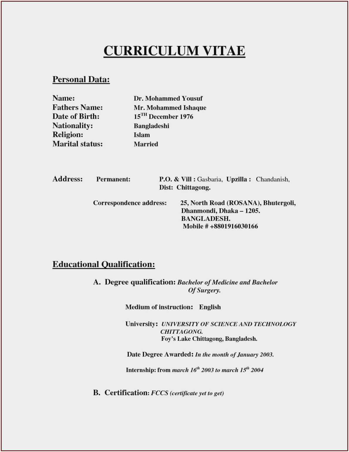 Blank Cv Format Download Myanmar – Resume : Resume Sample #14819 inside ...