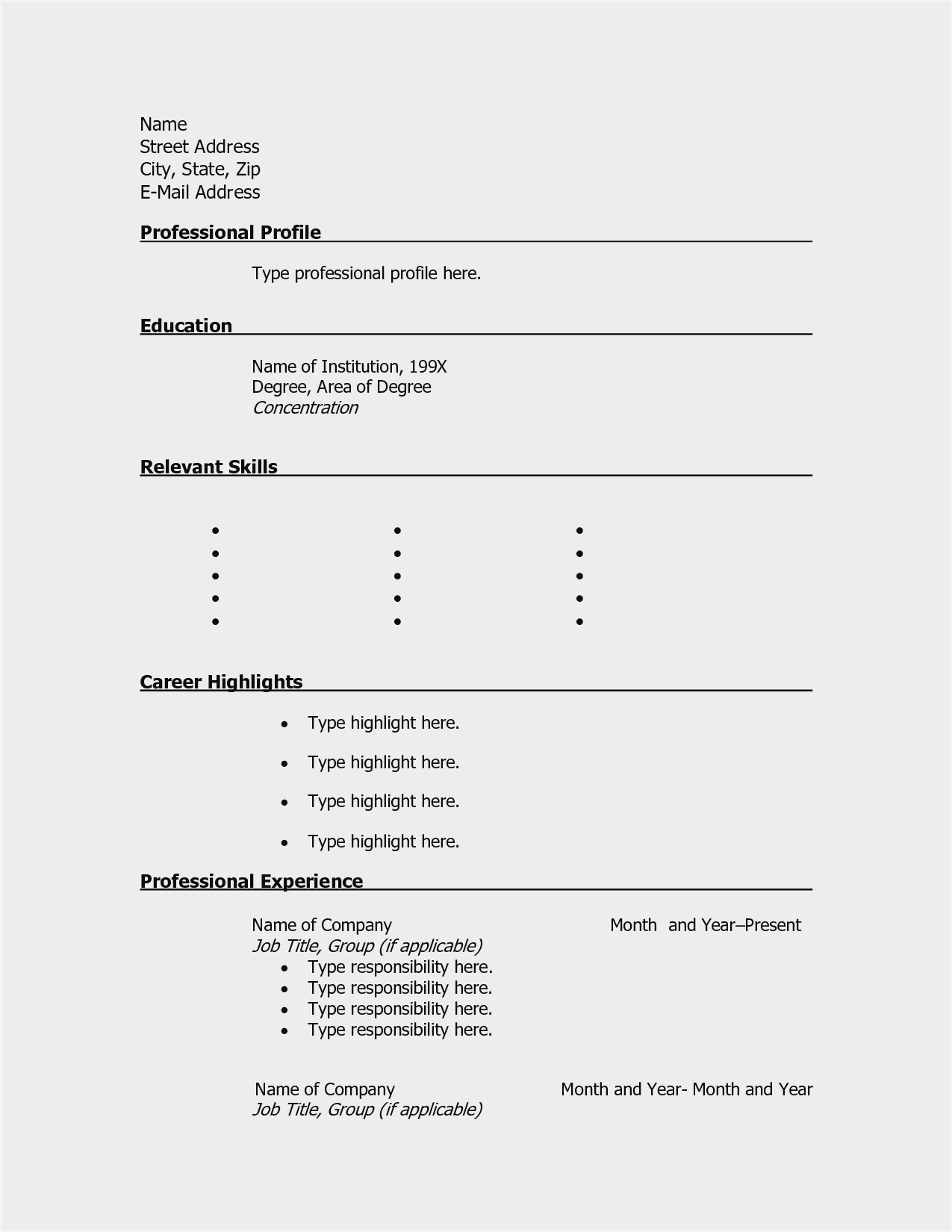 Blank Cv Format Word Download – Resume : Resume Sample #3945 Throughout Blank Resume Templates For Microsoft Word