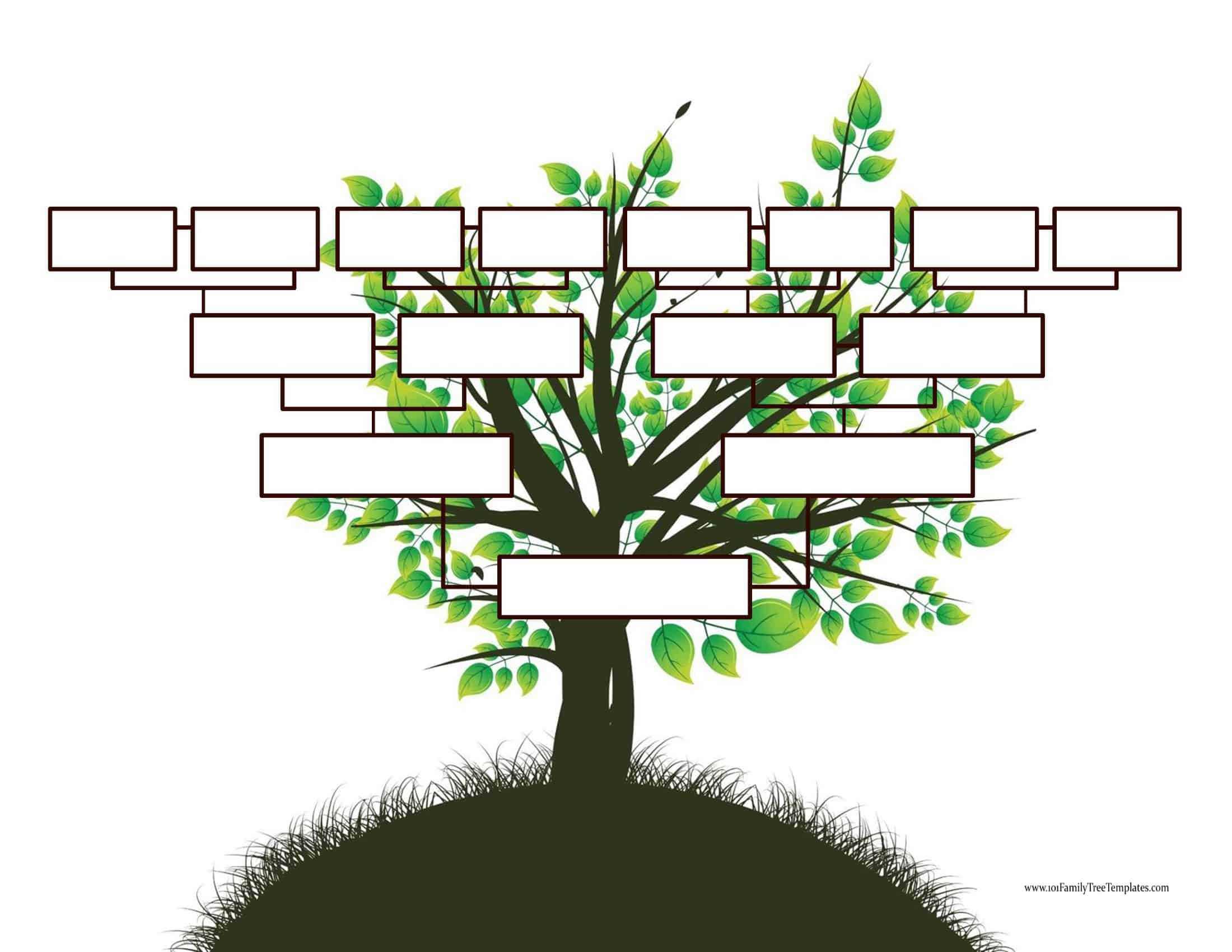 Blank Family Tree Template | Free Instant Download Regarding Blank Tree Diagram Template