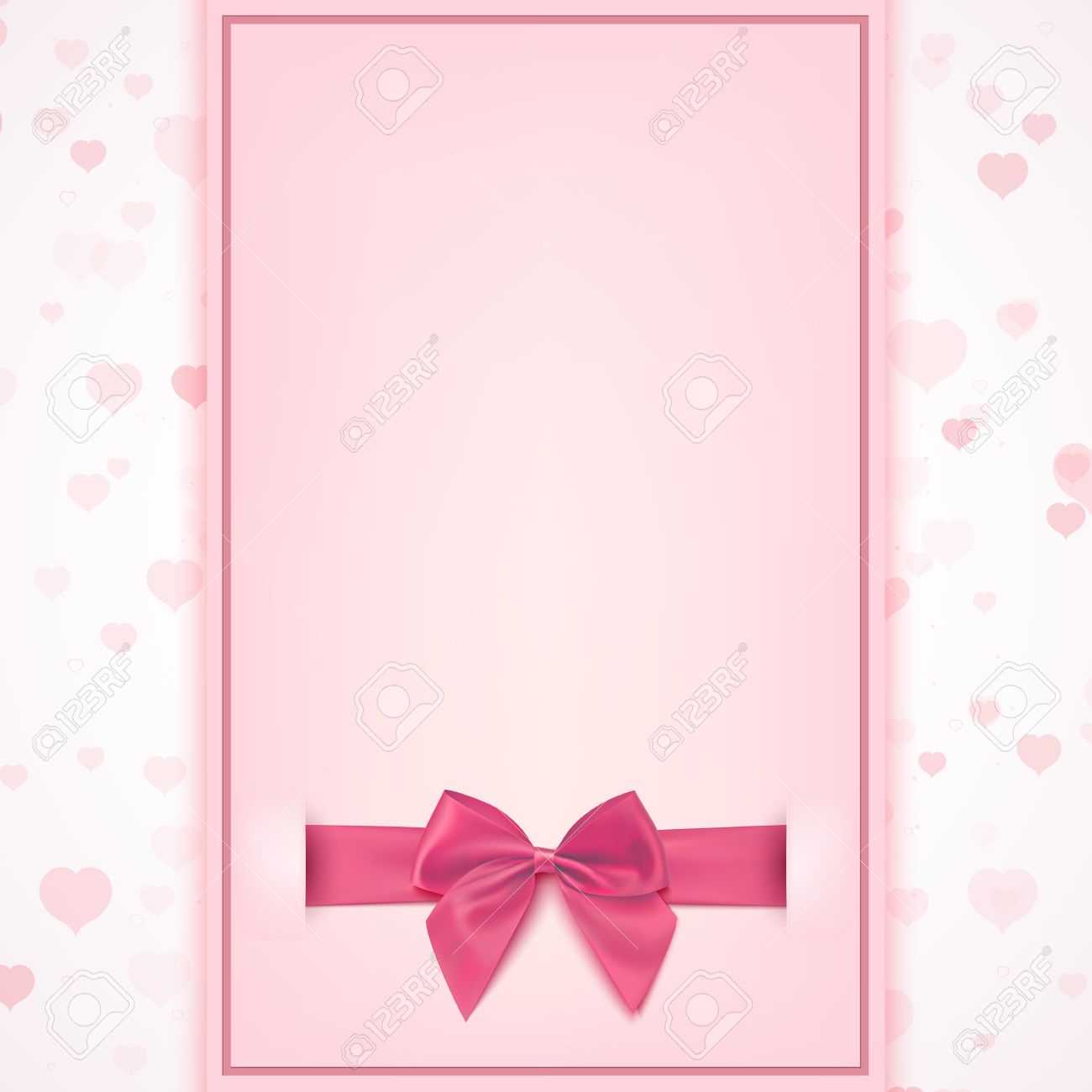 Blank Greeting Card Template For Baby Girl Shower Celebration,.. For Free Printable Blank Greeting Card Templates