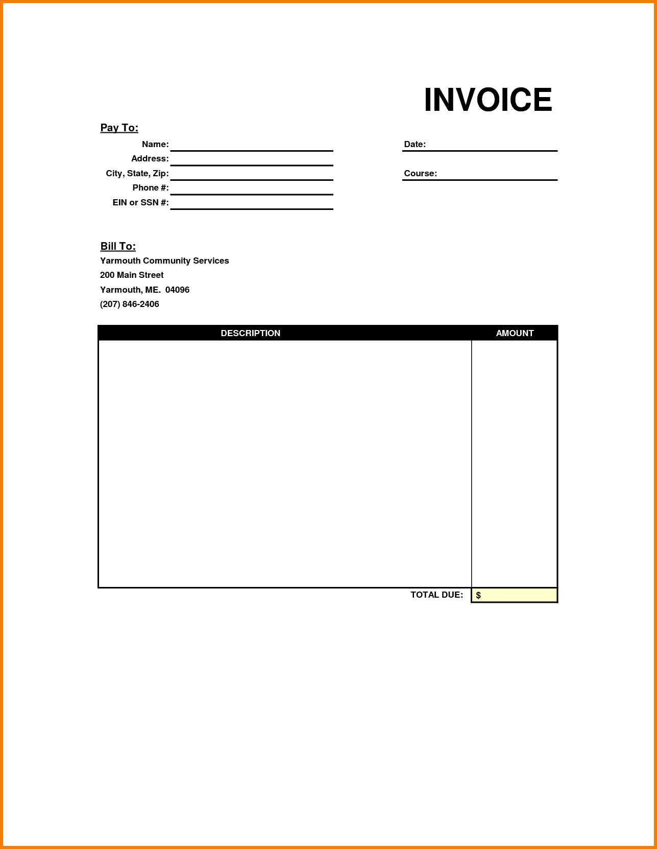 Blank Invoice Doc | Templates Free Printable Within Free Printable Invoice Template Microsoft Word