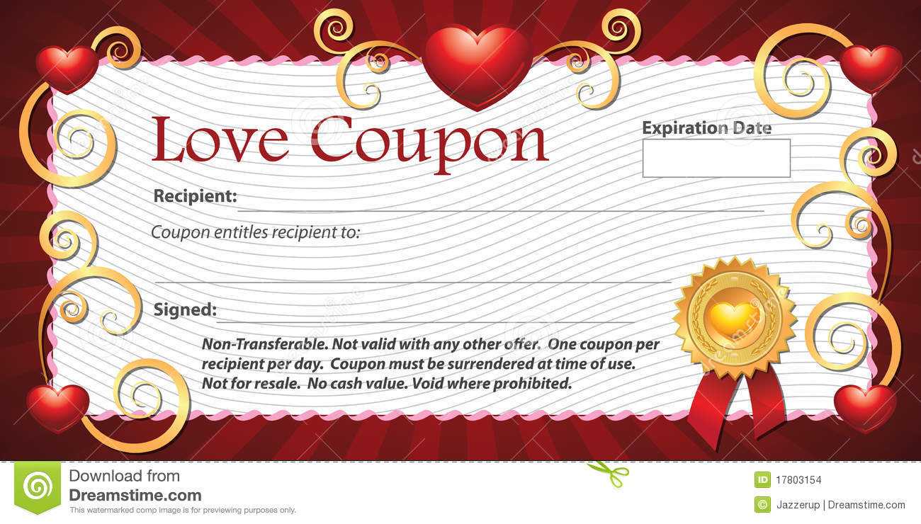 Blank Love Coupon Stock Illustration. Illustration Of Throughout Love Coupon Template For Word