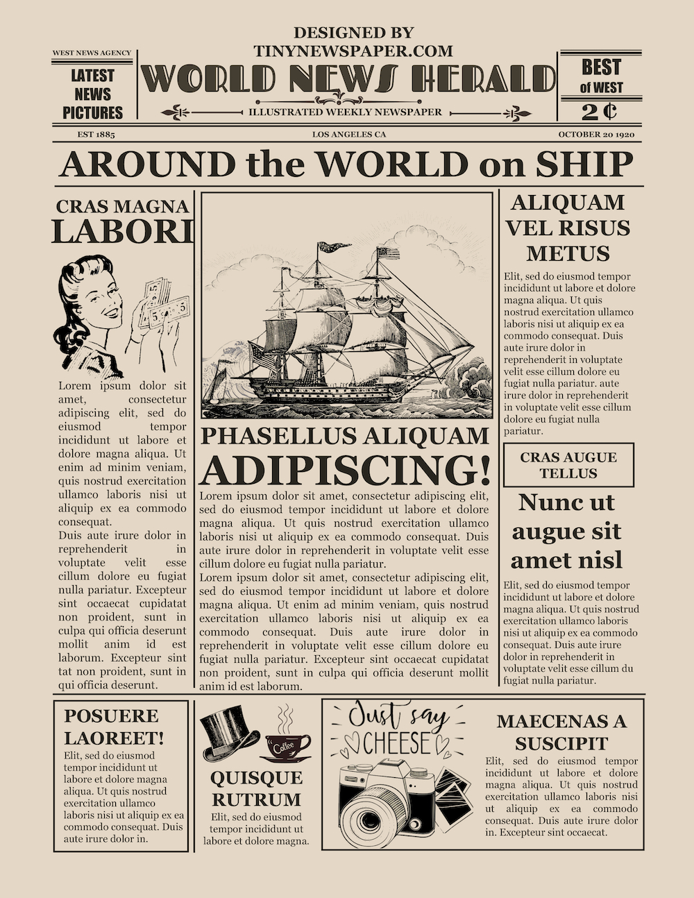 Blank Old Newspaper Template With Old Newspaper Template Word Free