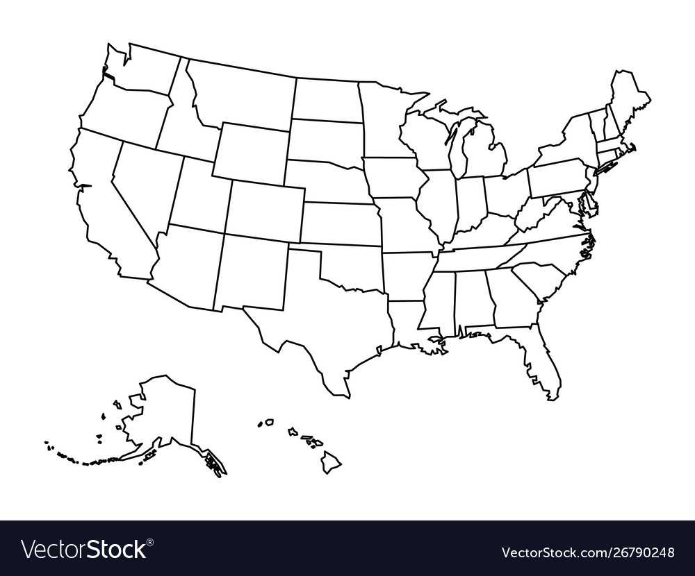 Blank Outline Map United States America In United States Map Template Blank