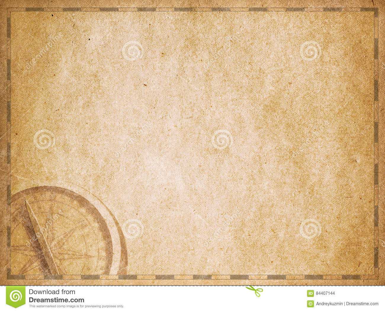 Blank Pirates Map Background. Stock Illustration Intended For Blank Pirate Map Template