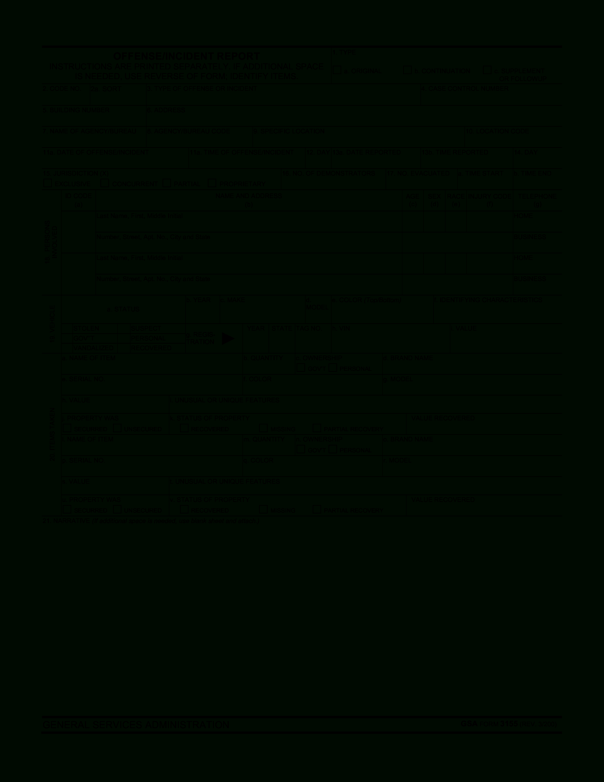 Blank Police Report Template | Templates At Within Police Report Template Pdf