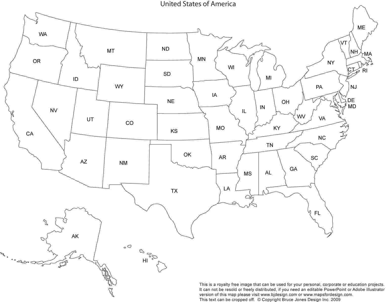 Blank Printable Map Of The United States And Canada With Regard To United States Map Template Blank